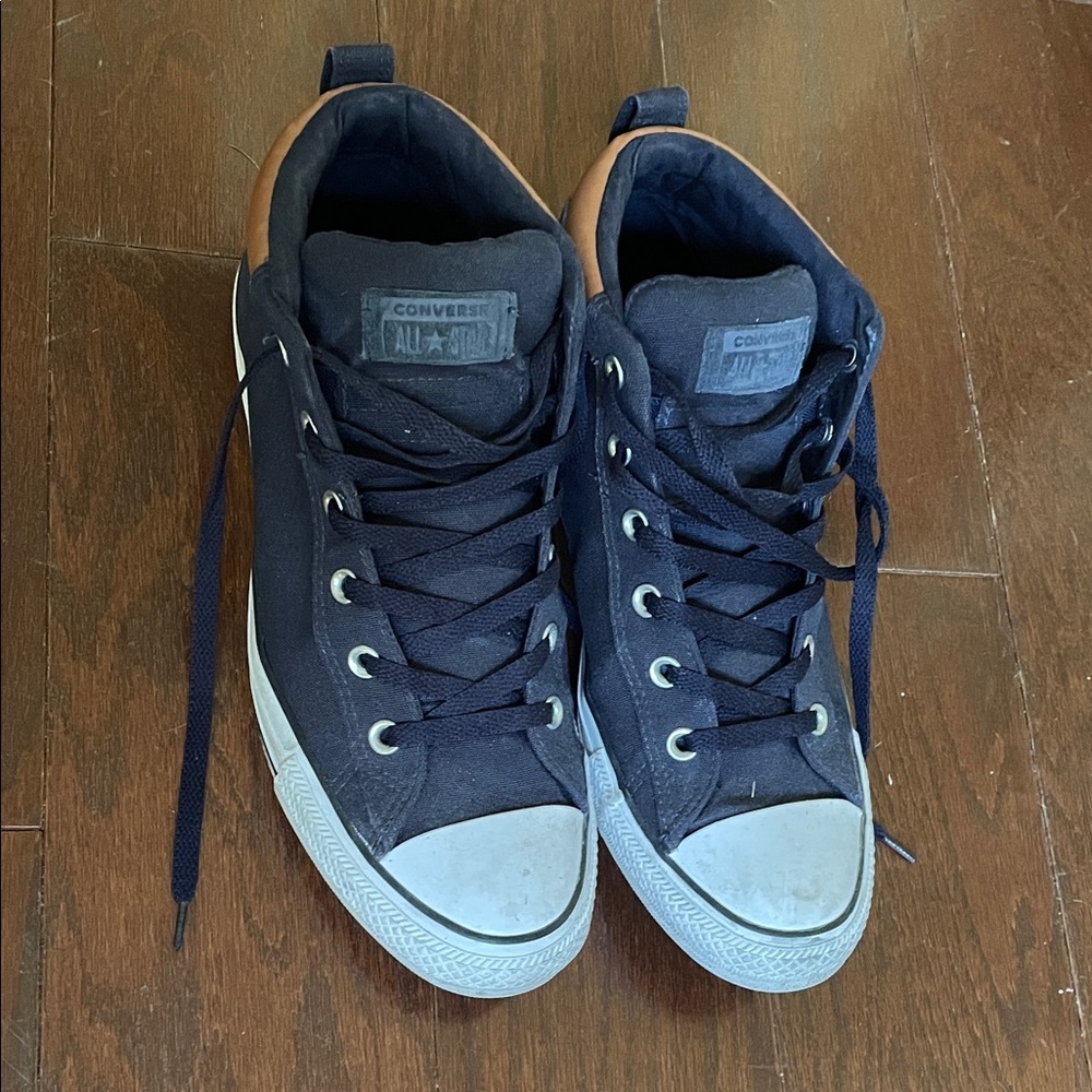 Converse Men's Blue Sneakers with Brown Trim